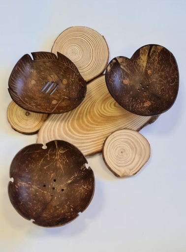 Coconut shell soap holder handmade